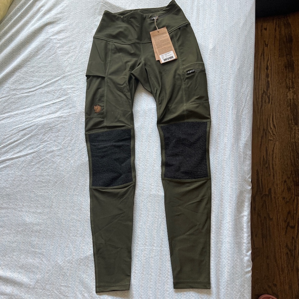 NWT Fjallraven abisko trekking tights in deep forest  XS